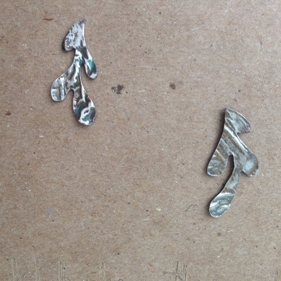 Matisse inspired silver post earrings
