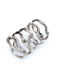 Image 1 of Hand carved organic silver ring