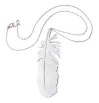 Image 1 of Hand cut osprey feather silver necklace