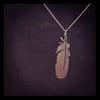 Hand cut osprey feather silver necklace
