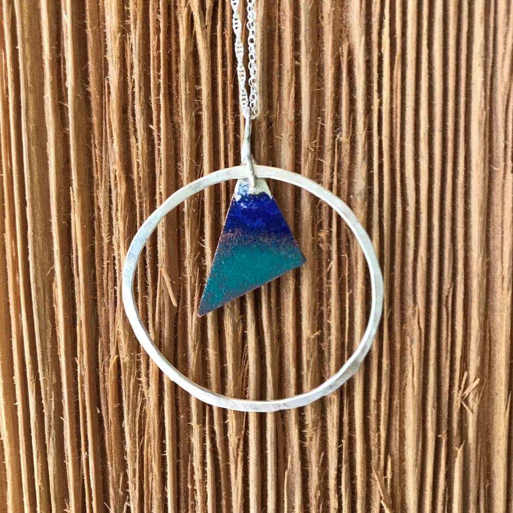 Image of Blue Sail Torch Enameled Necklace