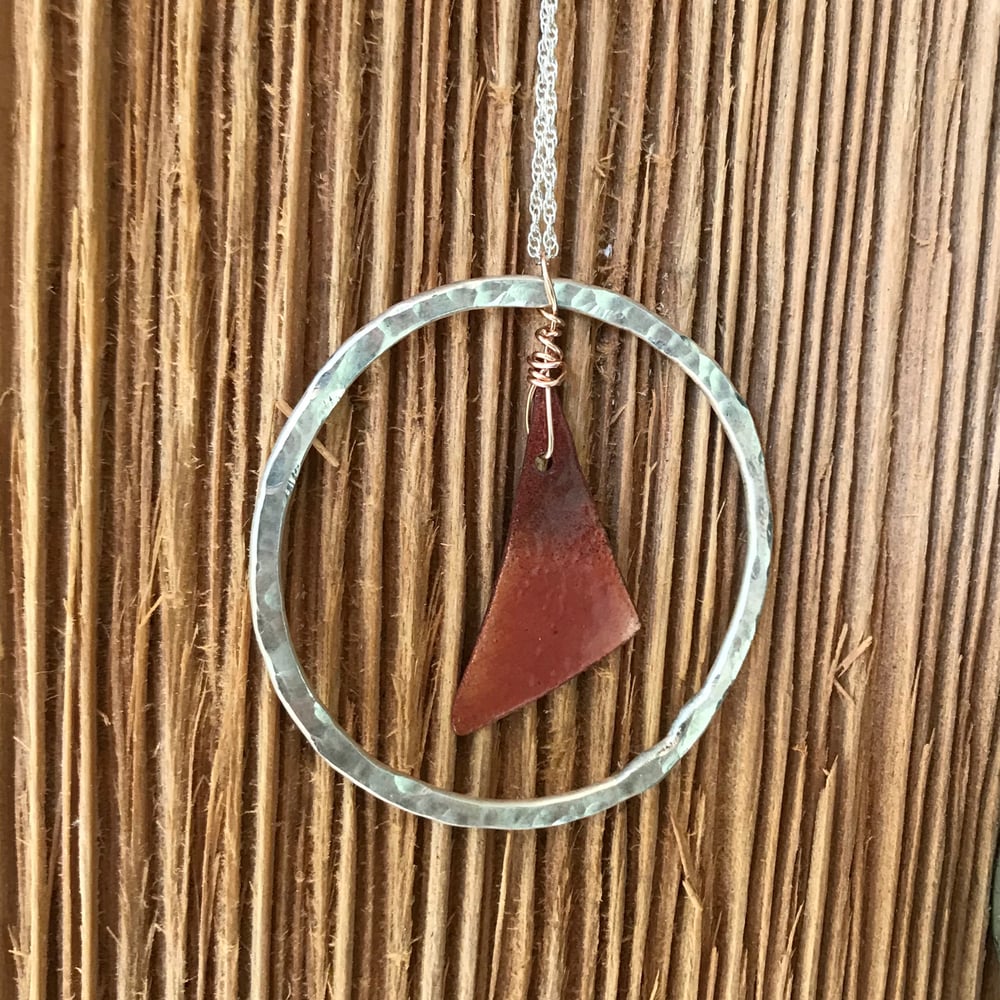Image of Terra Cotta Torch Enameled Necklace