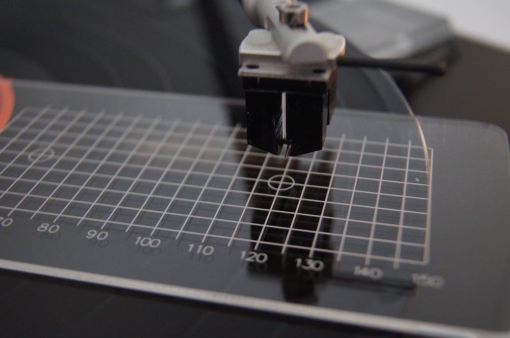 Soundeck TAP Tone Arm Protractor helps calibrate arm and cartridge alignment / soundeck