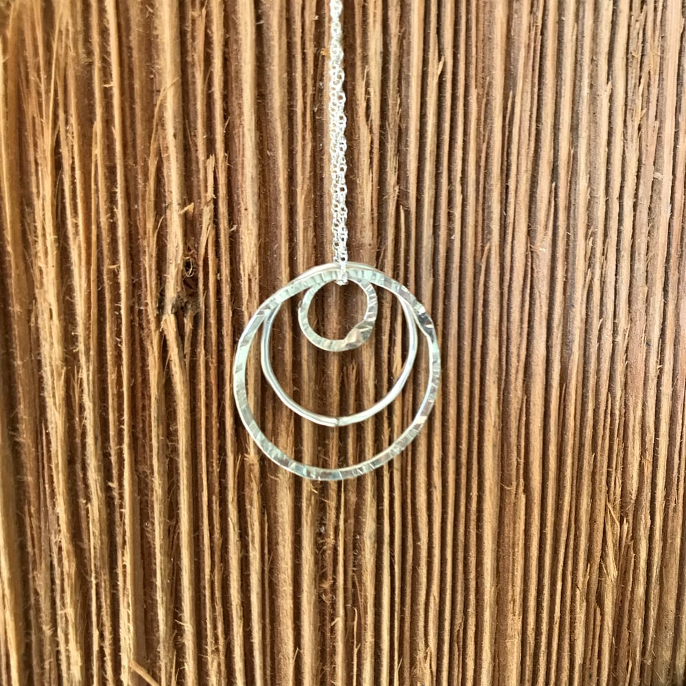 Image of Fine Silver 3 Circle Necklace