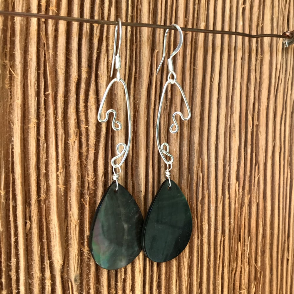 Image of Fish Lure Inspired Earrings- Abalone