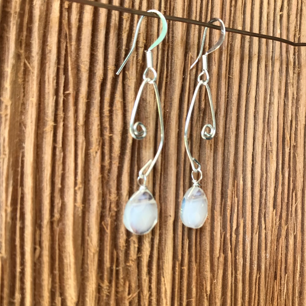 Image of Fish Lure Inspired Earrings- Opal crystals