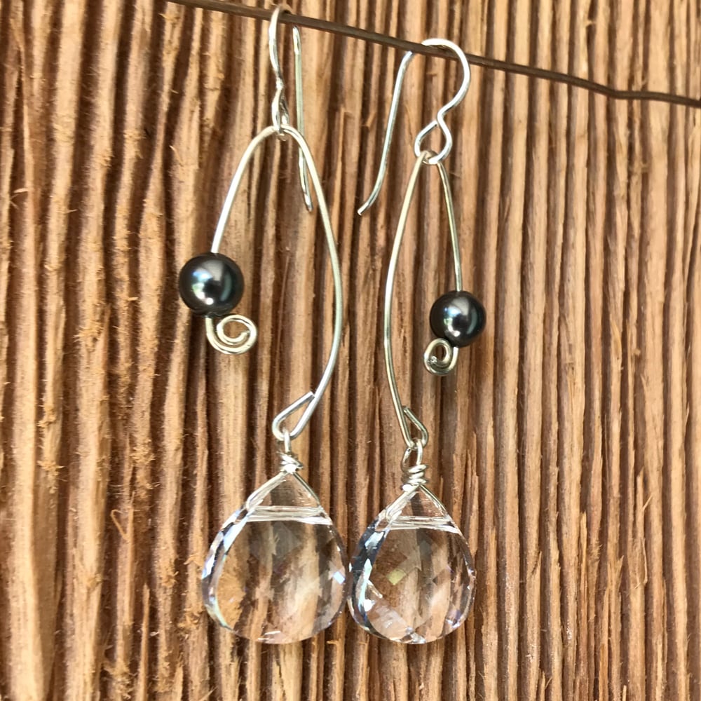 Image of Fish Lure Inspired Earrings- Swarovski and pearls