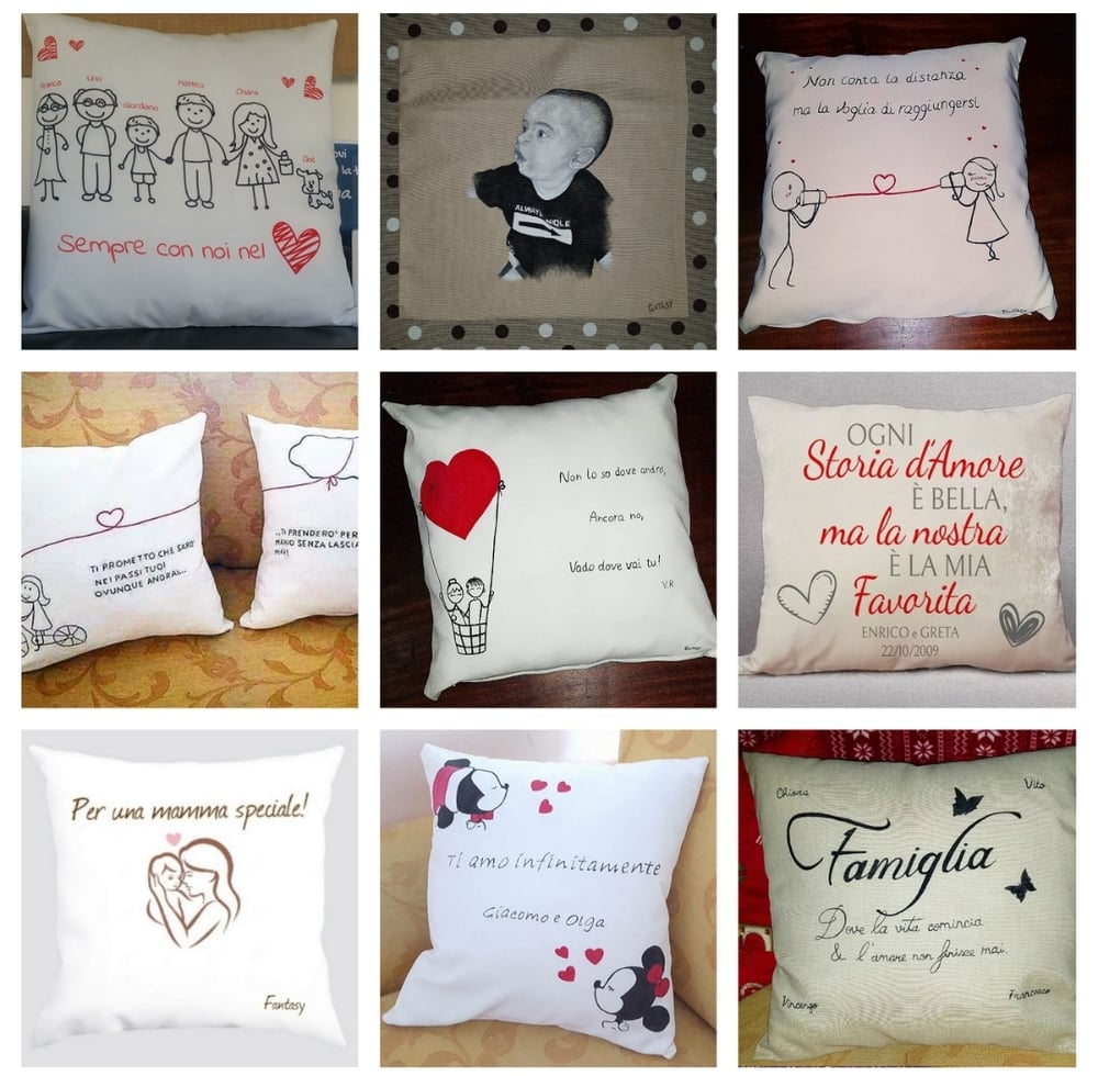 Image of Cuscini personalizzabili dipinti a mano