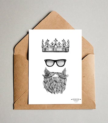 Image of Bearded King - Limited Edition Print and FREE Greeting Card