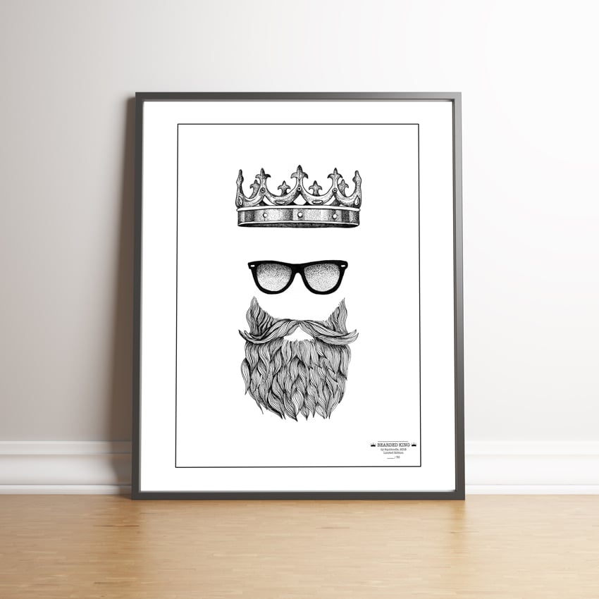 Image of Bearded King - Limited Edition Print and FREE Greeting Card