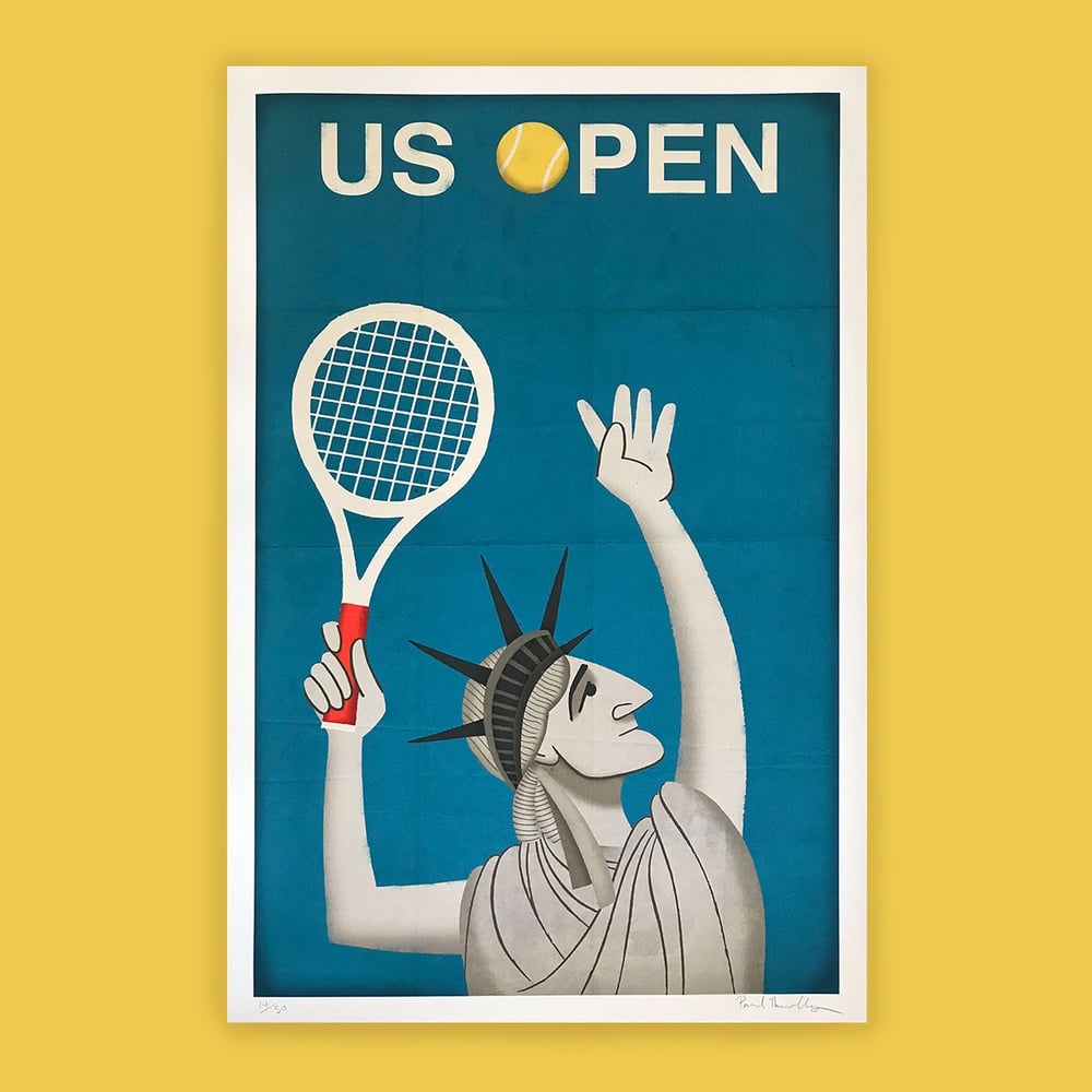 US Open Tennis Poster Paul Thurlby