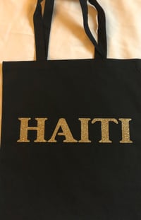 Black/gold Haiti Tote Bag