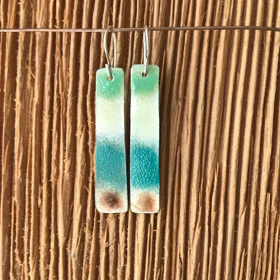Image of Island Time- Torch Enameled Earrings