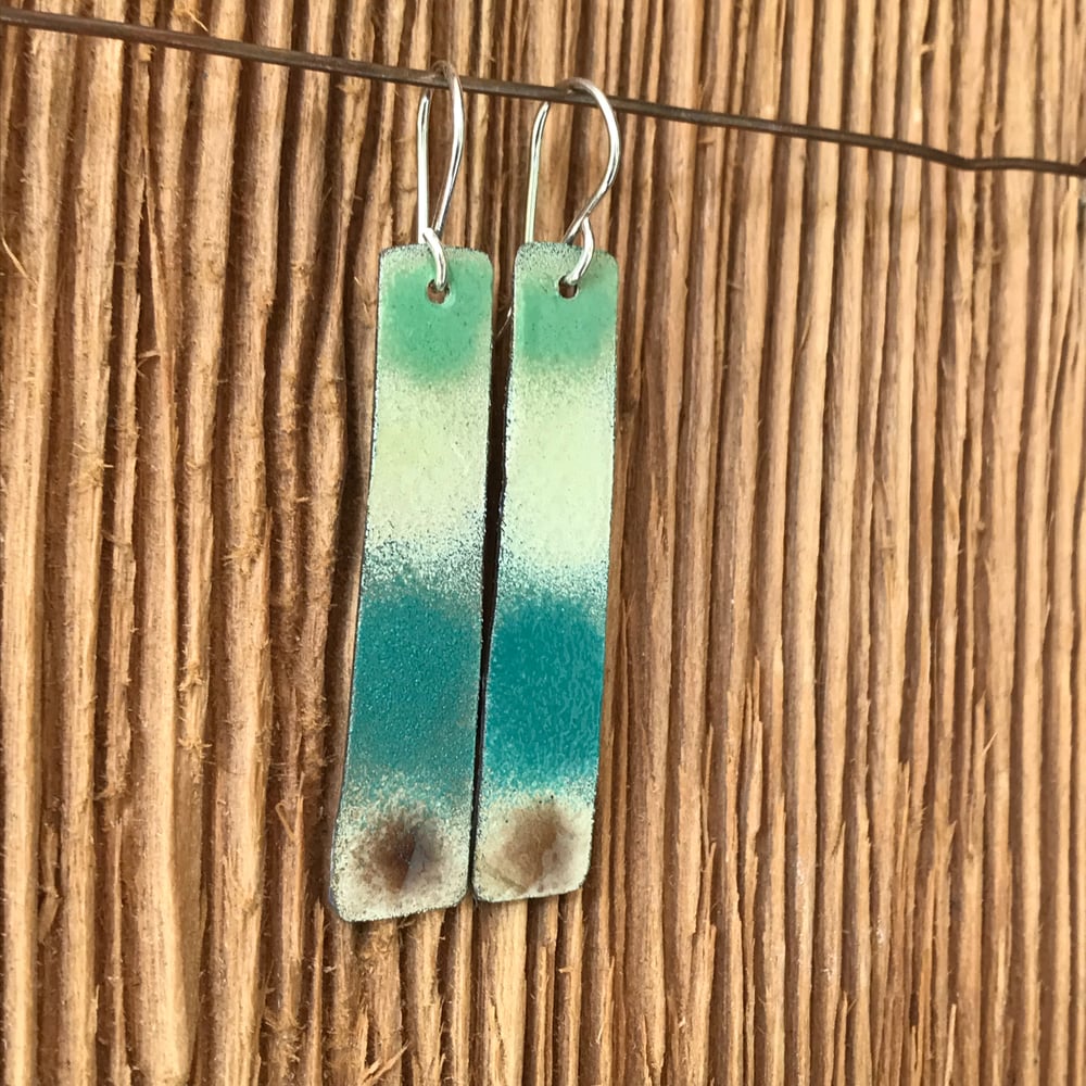 Image of Island Time- Torch Enameled Earrings