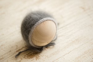 Image of Charcoal + Silver Bonnet {Angora}