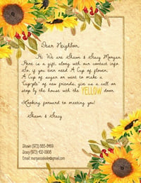 Sunflower themed stationery & letter