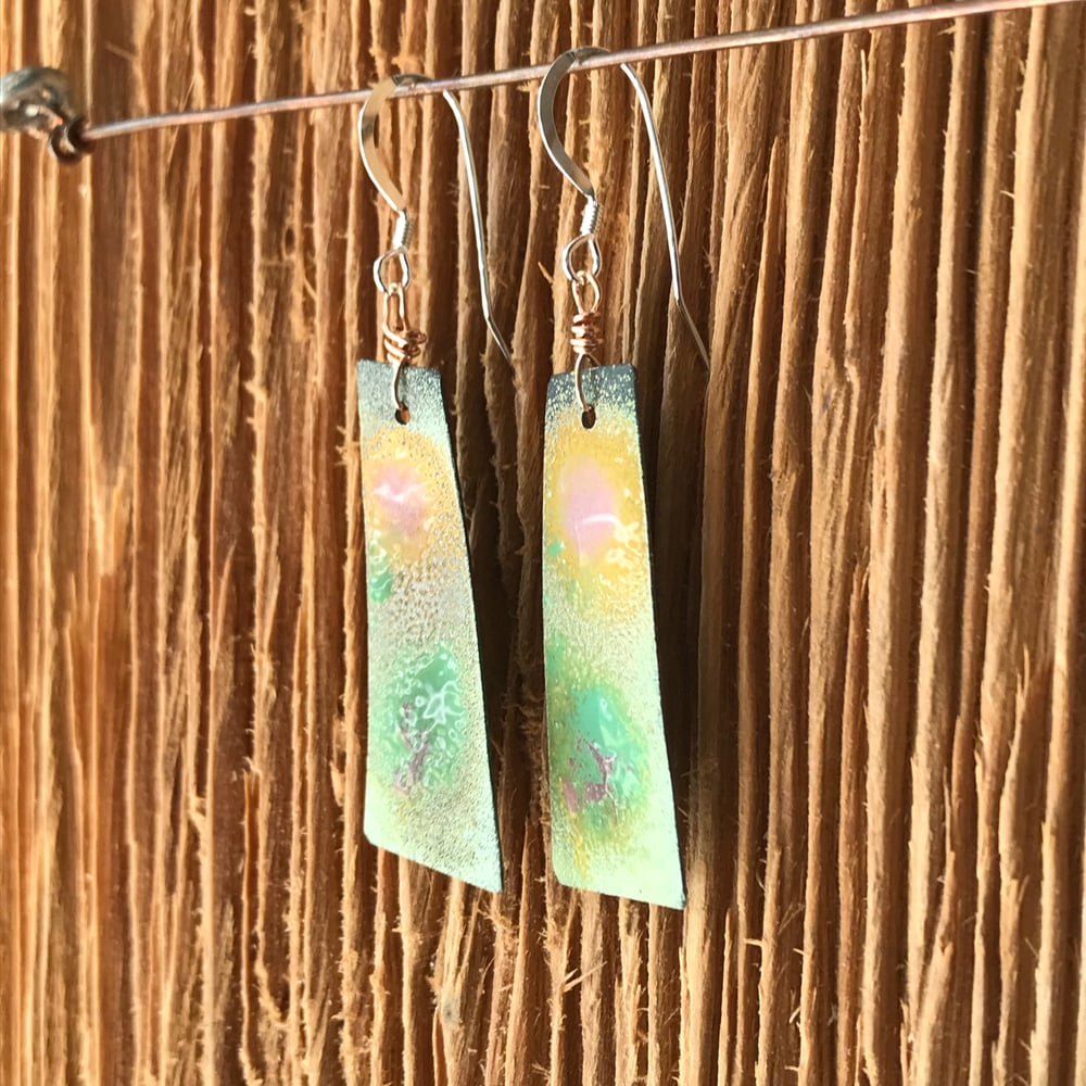 Image of Forest Sunset- Torch Enameled Earring