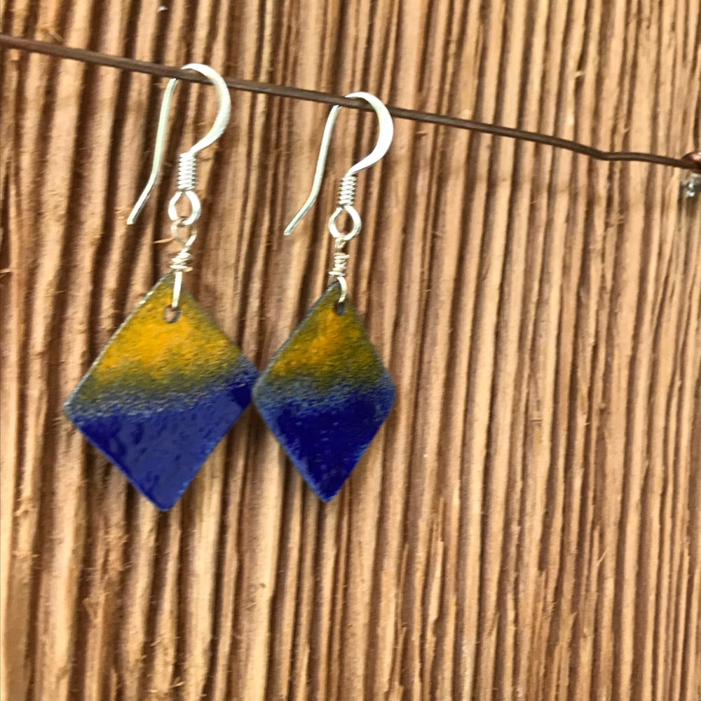 Image of Pacific Sunrise- Torch Enameled Earrings