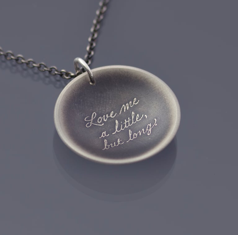 Sterling Silver Quote Love Me A Little But Long Necklace Image 2