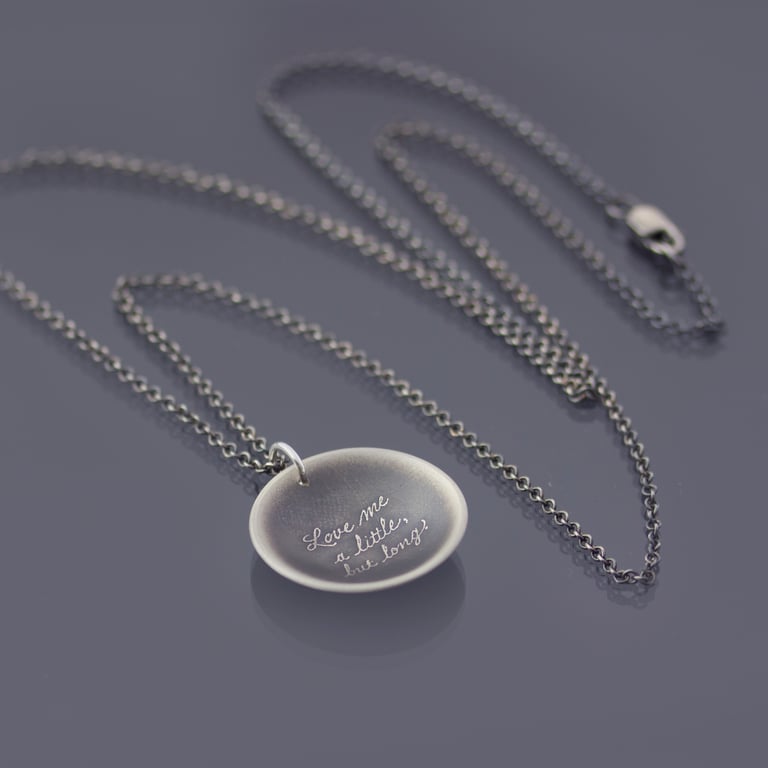 Sterling Silver Quote Love Me A Little But Long Necklace Image 5