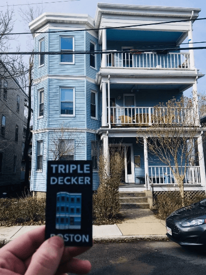 Blue Triple-Decker Enamel Pin