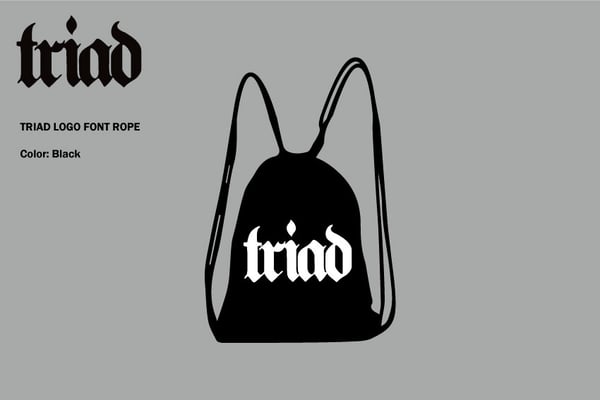 Image of TRIAD LOGO FONT BLACK ROPE BAG