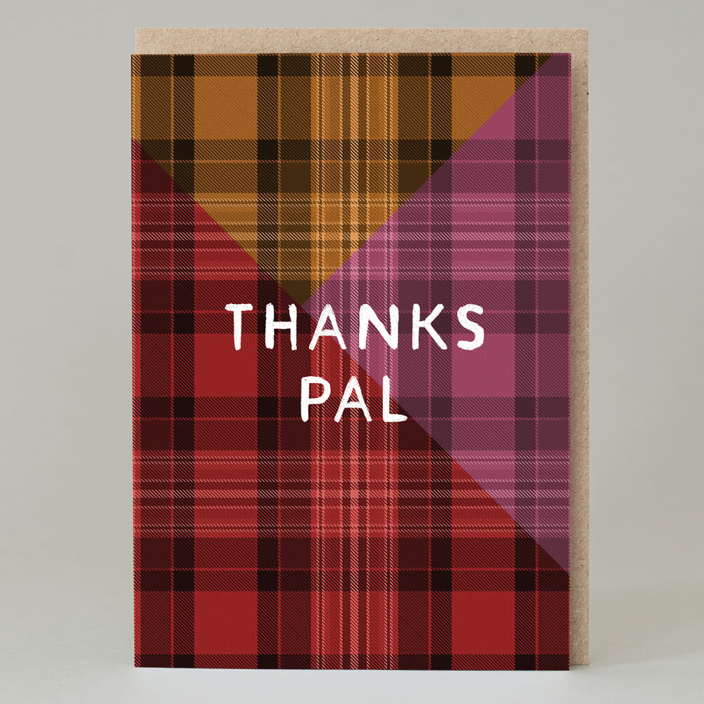 Image of Tartan 'thanks pal' pink (Card)