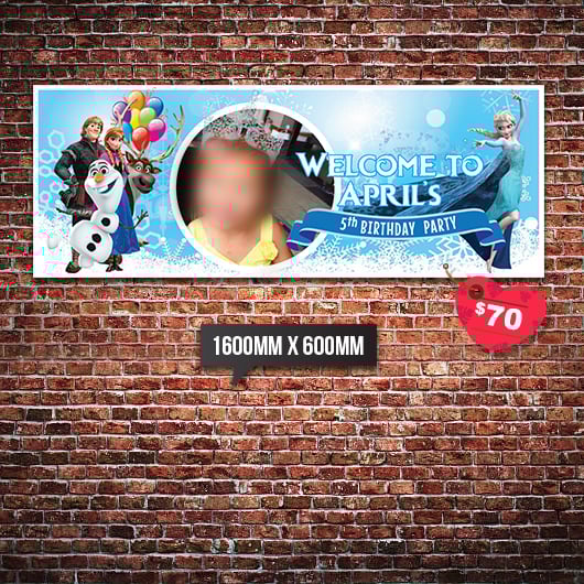 Image of Frozen Birthday Banner Template