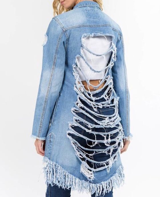 Image of Distressed Denim Jacket