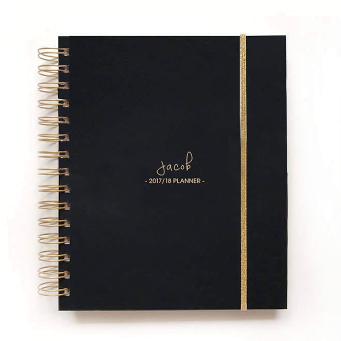 Image of 2018/19 2019 personalized elegant planner black