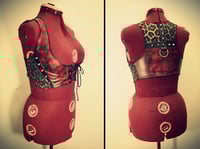 Image 1 of Studded red/leopard vest