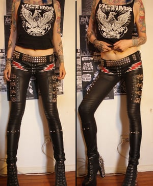 Image of Studded lightningbolt leopard pants