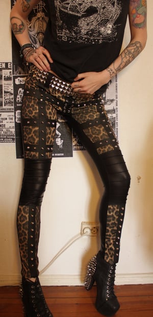 Image of Studded leopard pants