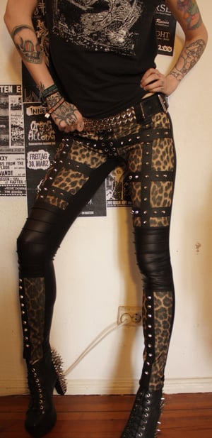 Image of Studded leopard pants