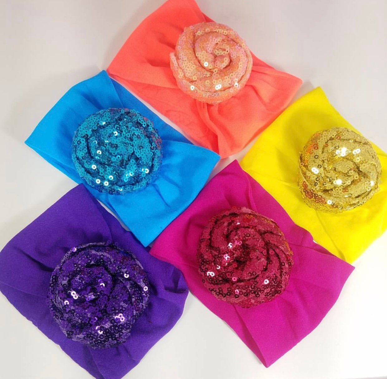 Image of Sparkle bun nylon headbands 