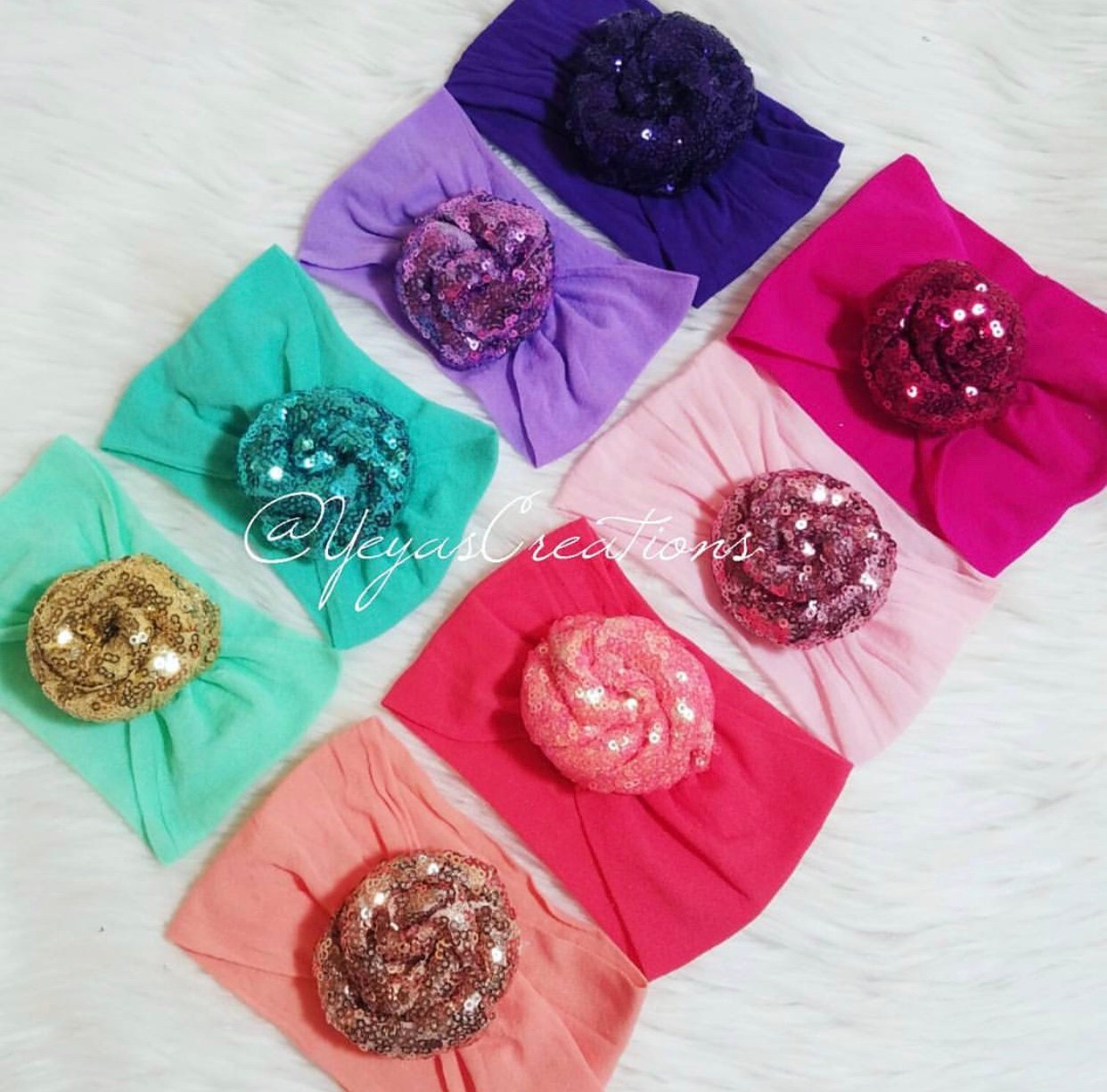 Image of Sparkle bun nylon headbands 