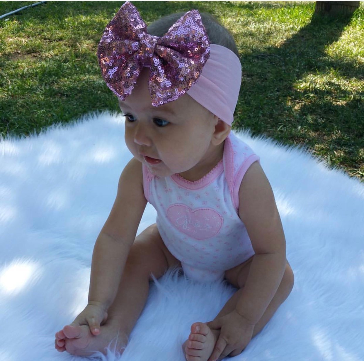 Image of Sparkle classic bow nylon headbands 