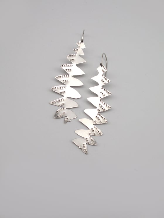 Image of LEAF EARRING: BANKSIA GRANDIS (STERLING SILVER, HAND CUT)