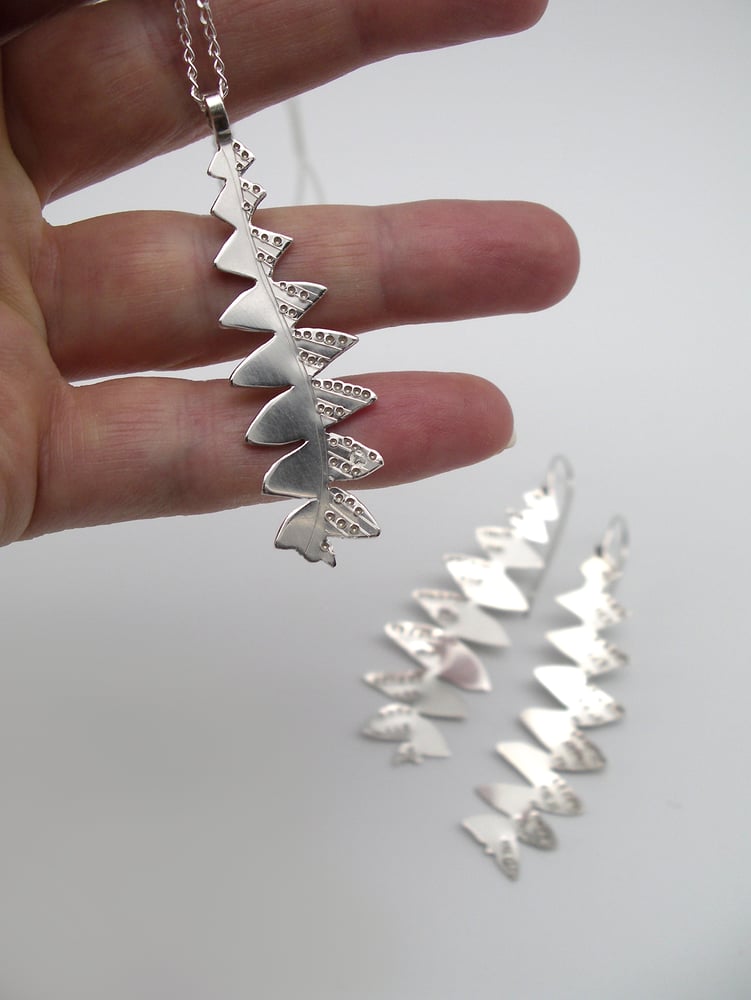 Image of LEAF NECKLACE: BANKSIA GRANDIS (STERLING SILVER, HAND CUT)