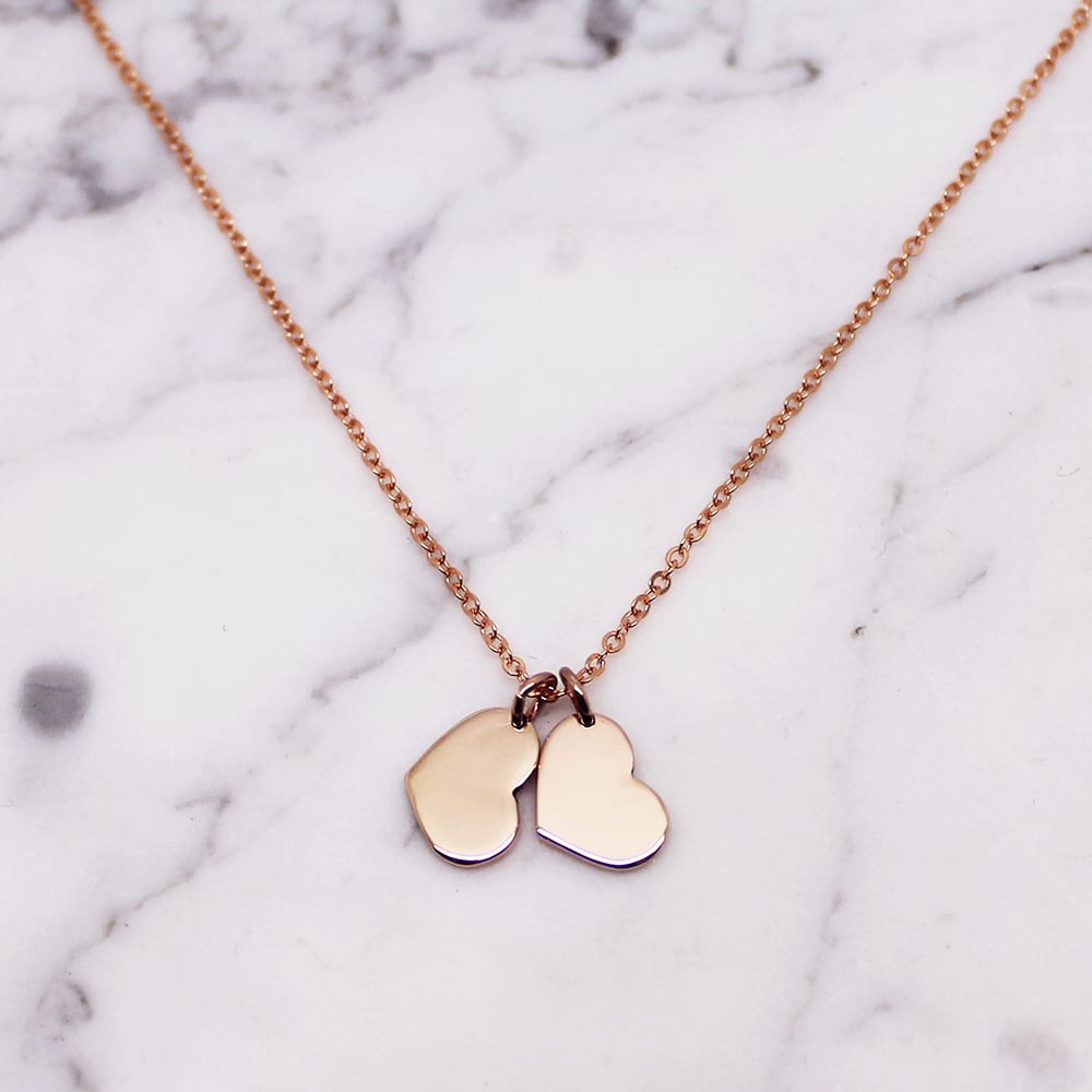 9ct rose gold heart necklace