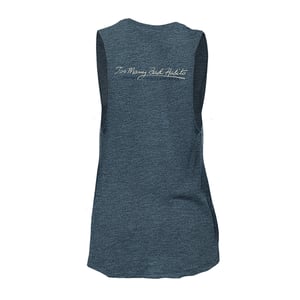 Image of Too Many Bad Habits - Dusty Blue Heather Flowy Muscle Tank