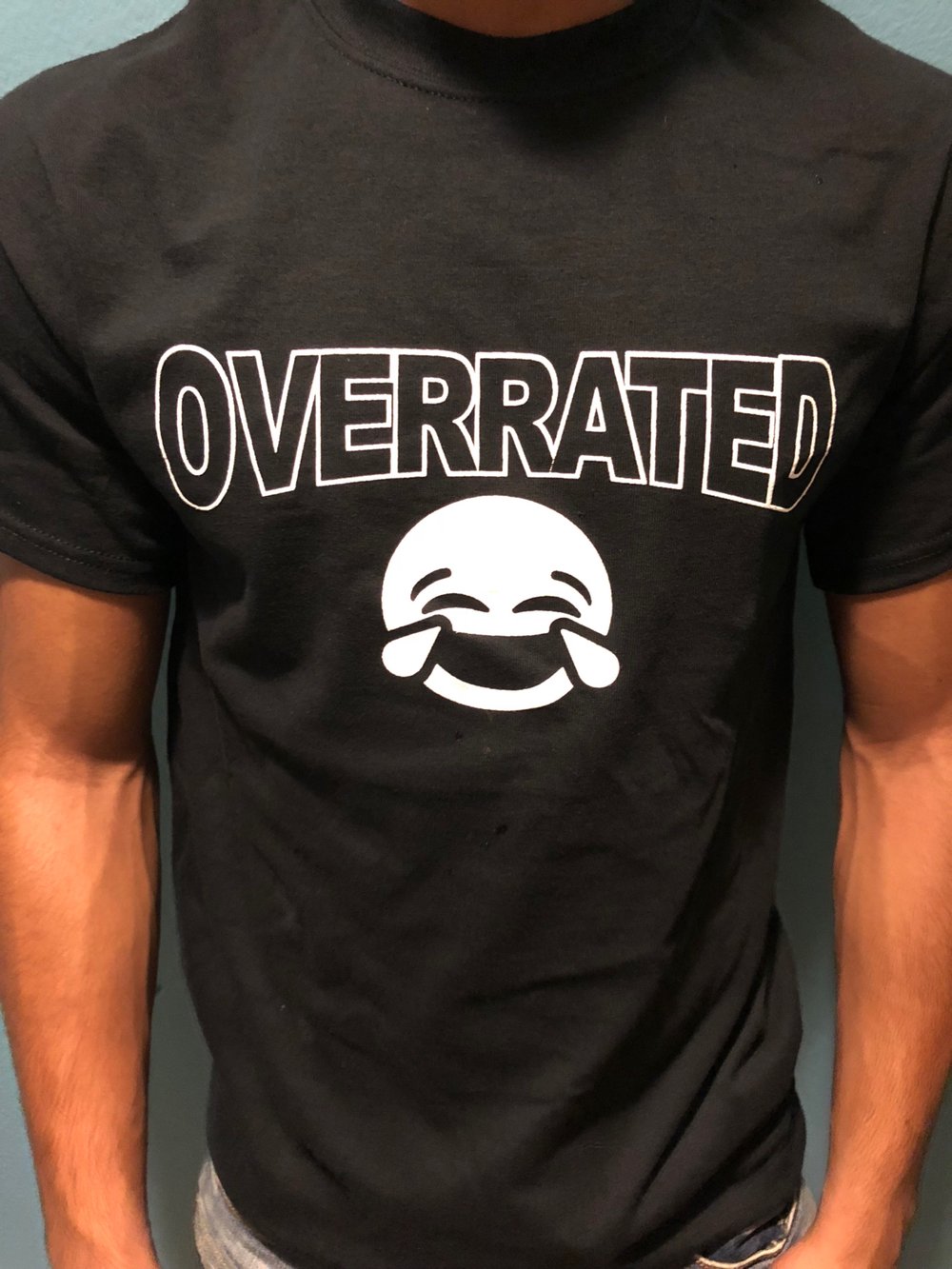 NEW Overrated LOL face black/ white