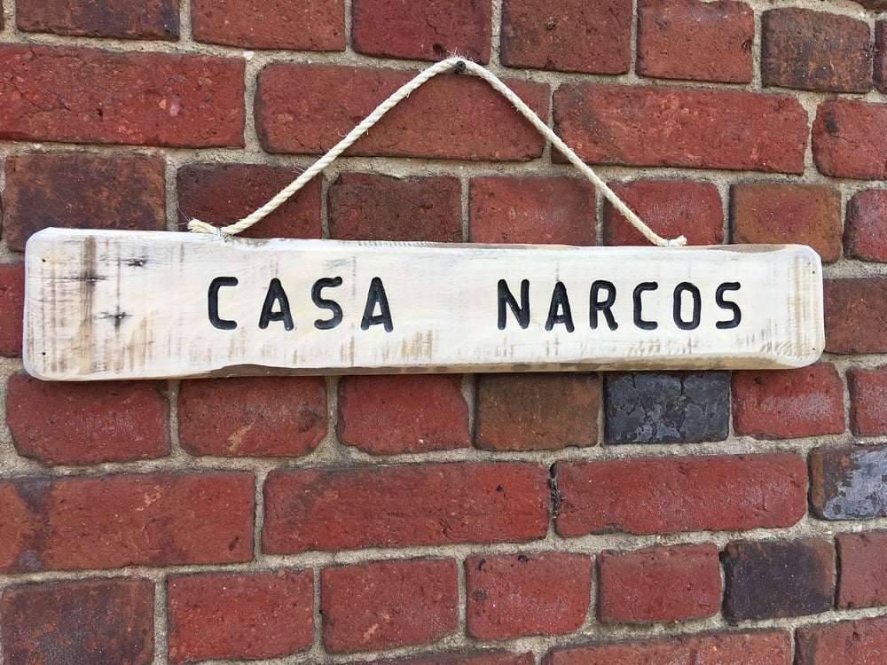 Image of Rustic wooden sign - names 