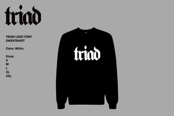 Image of TRIAD LOGO FONT CREWNECK SWEATSHIRT