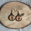 Ankh and hieroglyph cabochon earrings 