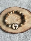 ankh & hieroglyph gemstone bracelet