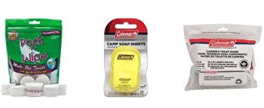 Image of Camping Hygiene Set (50 Soap Sheets, Toilet Paper, Disposable Towels)