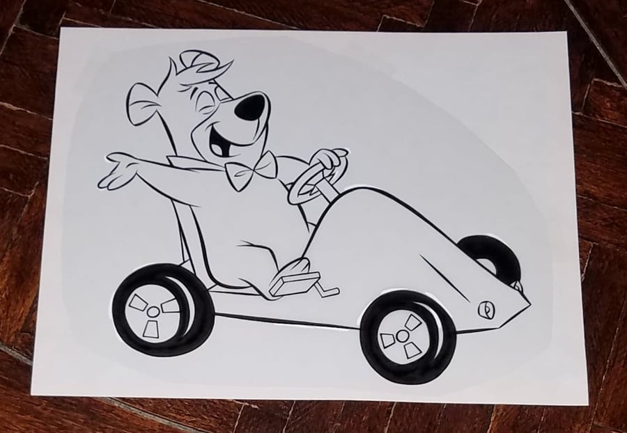 Image of BOO BOO 8.5x11 ORIGINAL ART - GO CART ART for JELLYSTONE PARK CAMPING RESORTS