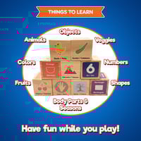 Image 3 of Wood Alphabet Blocks - Bilingual Edition (English/Spanish)