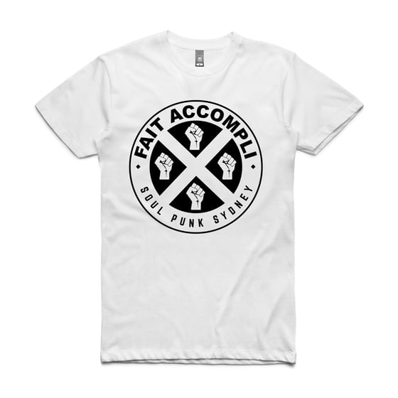 Image of FAIT ACCOMPLI WHITE LOGO TEE